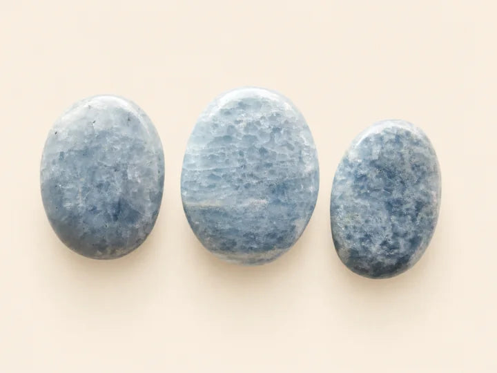 Calcite Blu Palm Stone