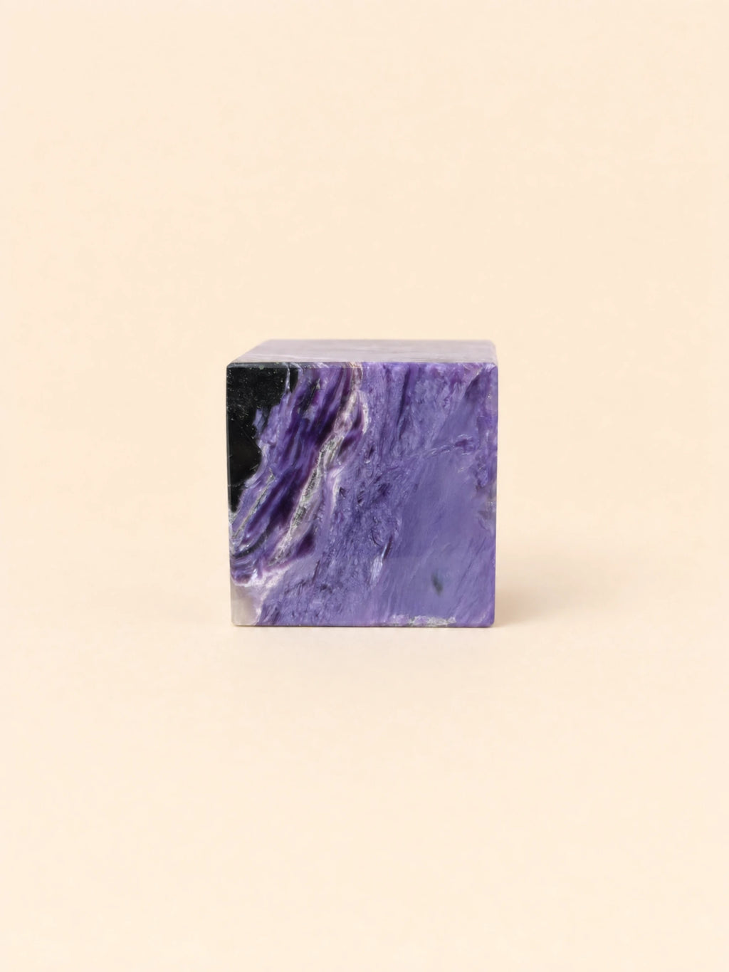 Charoite Cubo — 115 g · 3,5 × 3,5 cm